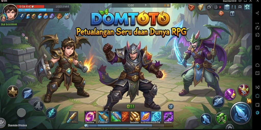 Tampilan gameplay seru dalam petualangan RPG DOMTOTO.