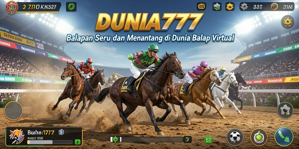 Tampilan gameplay seru balapan di DUNIA777.