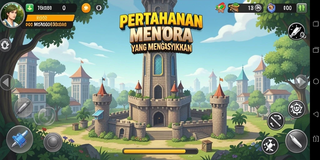 Gameplay FO8 yang menegangkan dengan berbagai menara dan musuh.