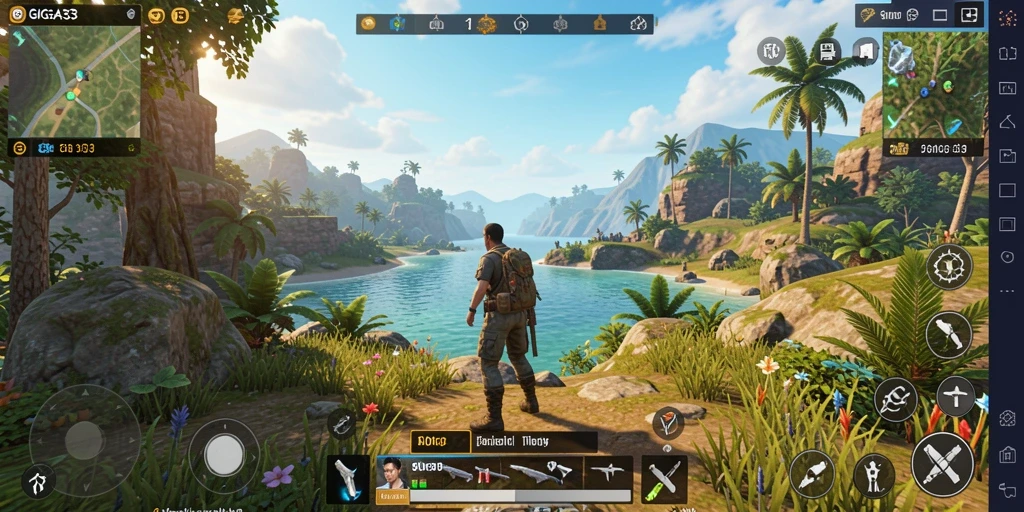 Screenshot menunjukkan aksi menakjubkan dalam dunia Open World GIGA33.