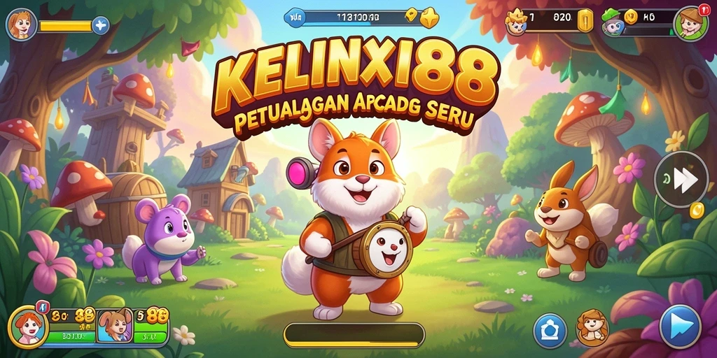 Gameplay seru KELINCI88 dengan kelinci melompat dan mengumpulkan koin.