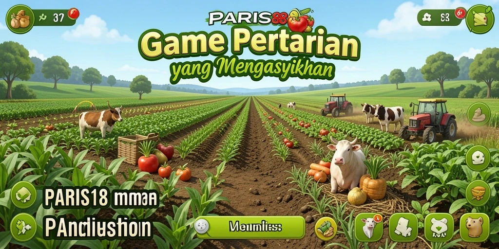 Screenshot gameplay PARIS88 menampilkan aktivitas bertani yang seru.