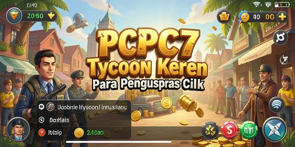 Screenshot gameplay PCPC7 menunjukkan keseruan membangun bisnis Tycoon.