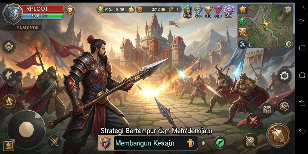 Screenshot utama RPLOOT menampilkan aksi gameplay SLG yang mendalam.