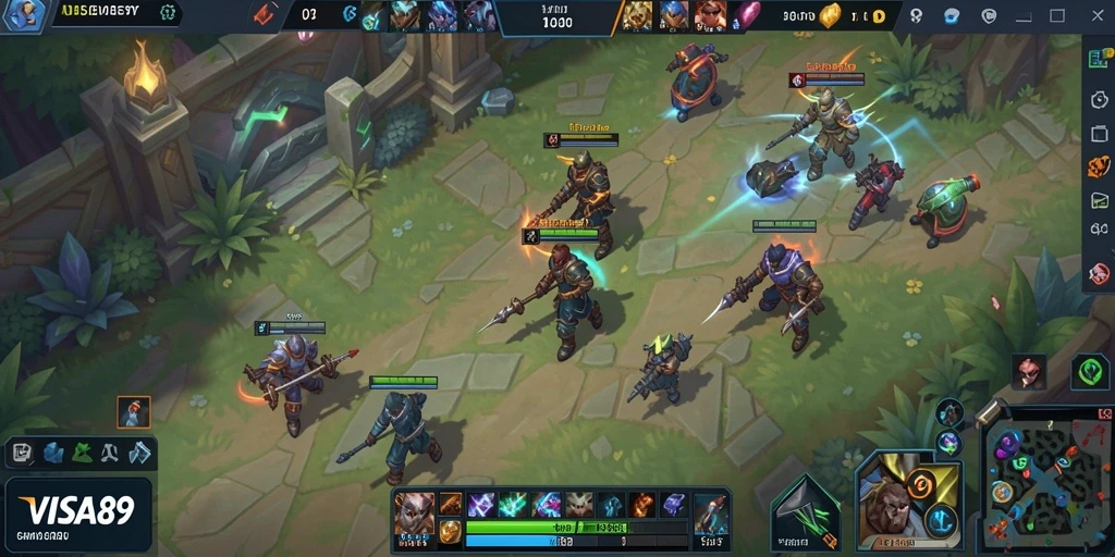 Tampilan gameplay MOBA yang mendebarkan di VISA89.