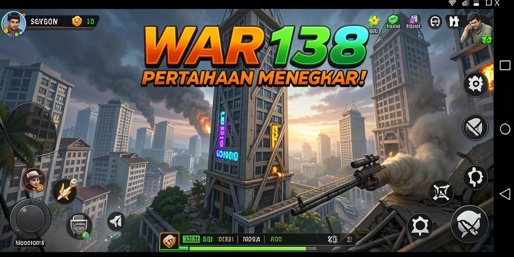 Screenshot gameplay <strong>WAR138</strong> menunjukkan aksi menara pertahanan yang mendebarkan.